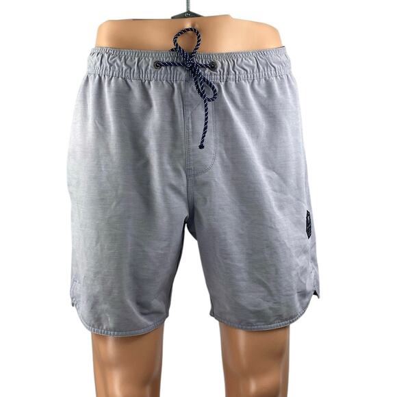 Vissla Breakers Men's Gray Elastic Waist Drawstring Stretch Swim Board Shorts M - Picture 1 of 4